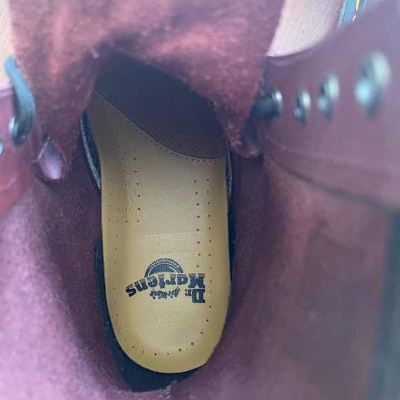 Doc Martens 1460 Smooth Leather Lace-Up Boots - Cherry Red - Picture 7 of 8